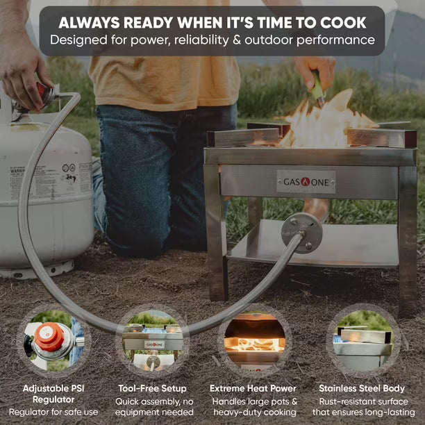 Cocina con Quemador de Propano GasOne B-5308S de Acero Inoxidable