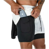 Short Gimnasio Licra Bolsillo Poliester Hombre