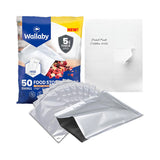Bolsas Mylar Wallaby 1 Pint | Pack de 50 | 10 Mil | Sellado Térmico | Plata