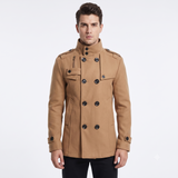 Abrigo estilo Británico Hombre Slim Fit Medio Largo Estilo Trench