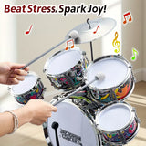 Set de Batería Infantil Jazz Drum Rock Kit 5 Piezas – Instrumento Musical para Niños