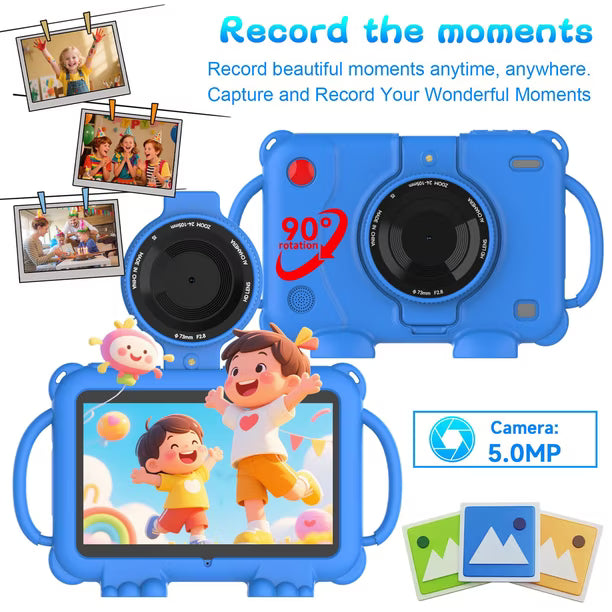 Tablet Peicheng para Niños 7" IPS 8GB RAM 32GB ROM Doble Cámara Azul
