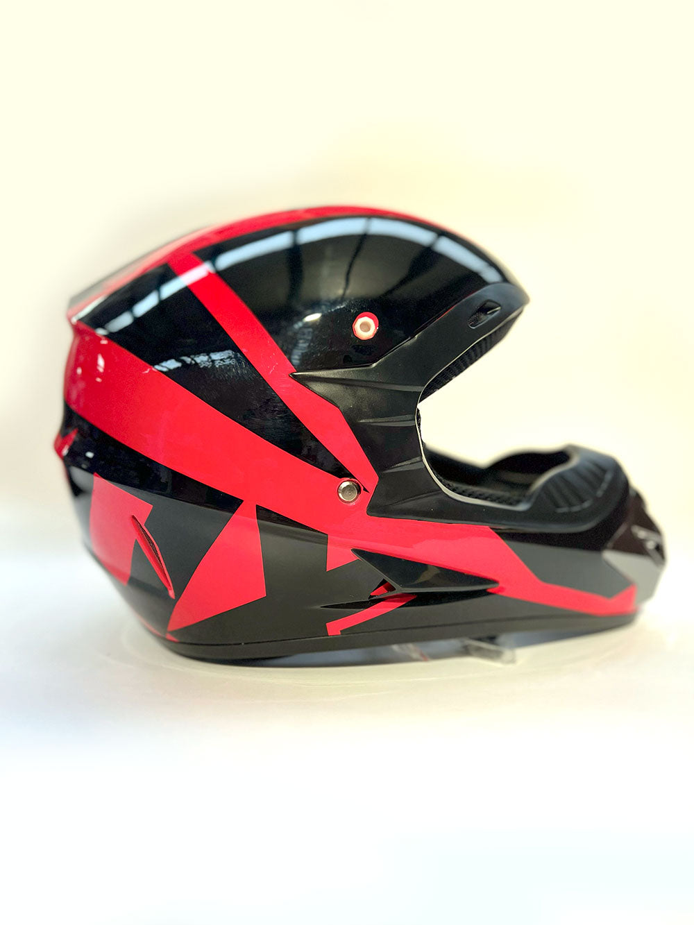 Casco de Motocross Enduro ROJO NEGRO BRILLANTE Accesorios