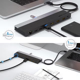 Estación de Acoplamiento WAVLINK WL-UMD08 USB-C Triple Pantalla | 11 en 1 | Power Delivery 85W