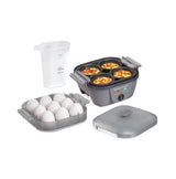 Hervidor eléctrico para huevos Hamilton Beach 6 en 1 con sartén color gris