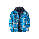 Chaqueta con capucha Plaid Loose