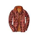 Chaqueta con capucha Plaid Loose