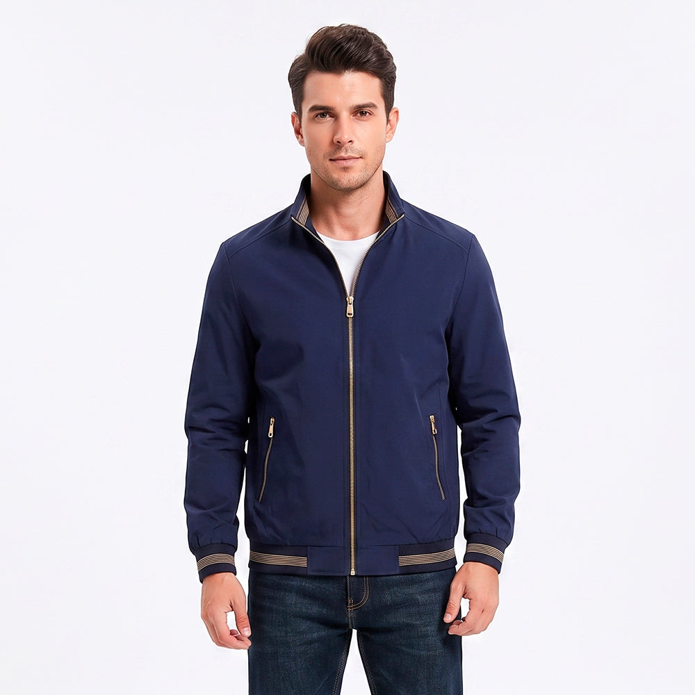 Chaqueta de Béisbol Casual para Hombre | Algodón | Cuello Alto | Estilo Varsity