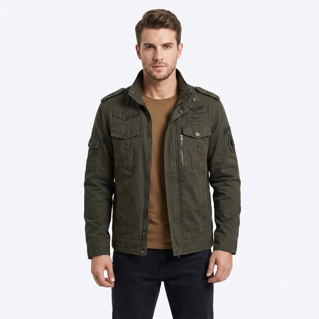 Chaqueta Militar Hombre Estilo Aviador de Algodón | Casual Outdoor