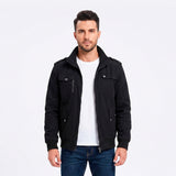 Chaqueta Hombre Cuello Pie | Abrigo Urbano Clásico | Múltiples Bolsillos