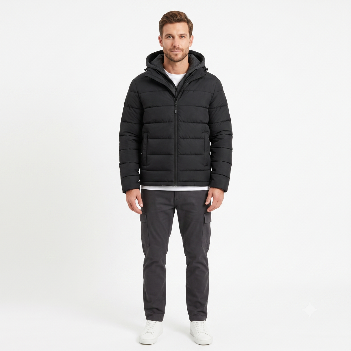 Chaqueta Acolchada Gruesa y Cálida con Capucha para Hombre | Abrigo Holgado de Invierno