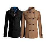 Abrigo Estilo Británico Hombre doble Informal Ajustado
