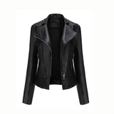 Chaqueta de Cuero Sintético para Mujer WF271 | Estilo Biker con Remaches para Primavera y Otoño