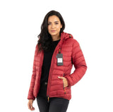 Chaqueta acolchada color burdeos intenso Mujer