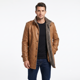 Chaqueta de Invierno para Hombre con Forro Polar | Cuero Sintético | Abrigo Térmico