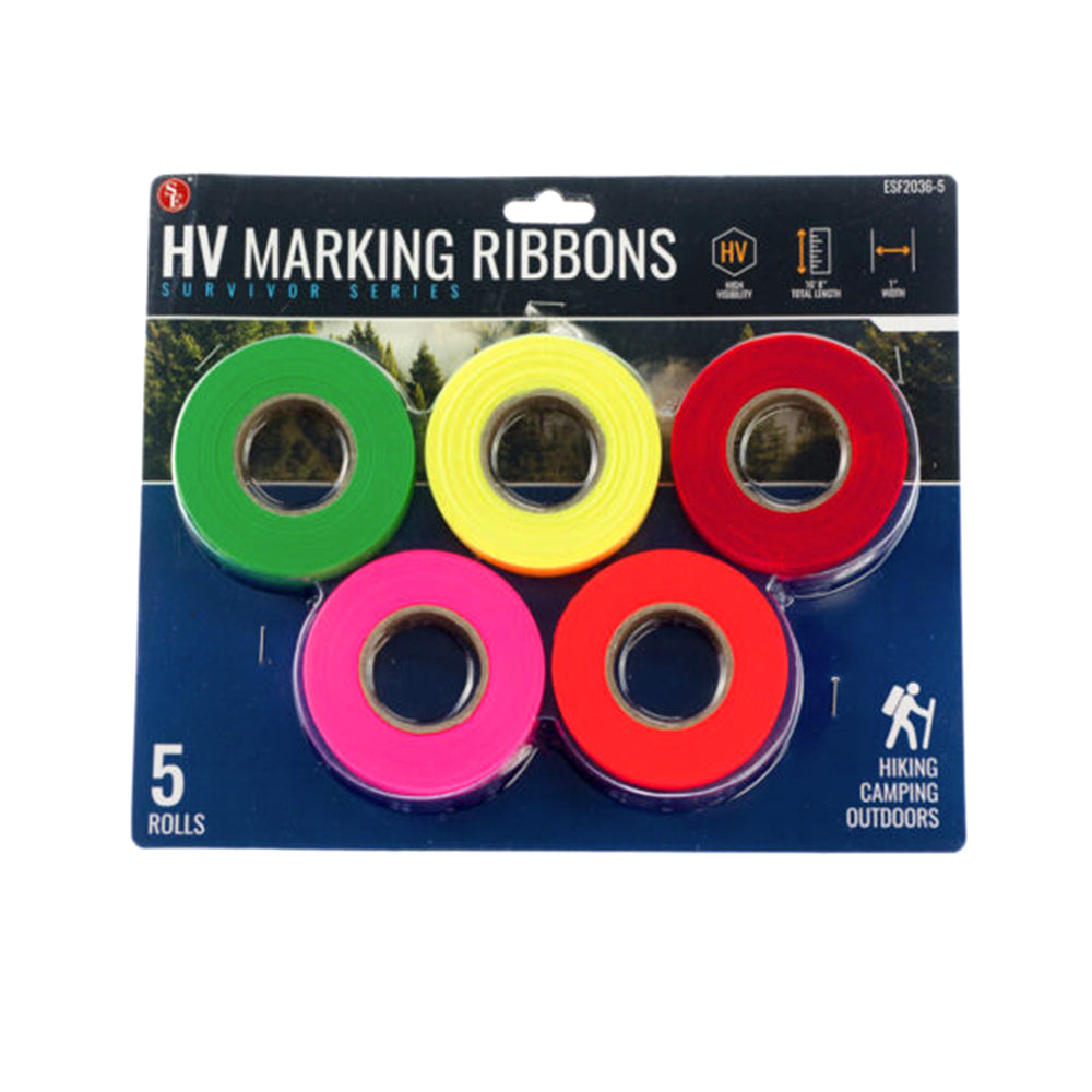Cintas de Marcación SE Alta Visibilidad | Pack 5 Rollos | 1.000 pies Totales | Colores Neón