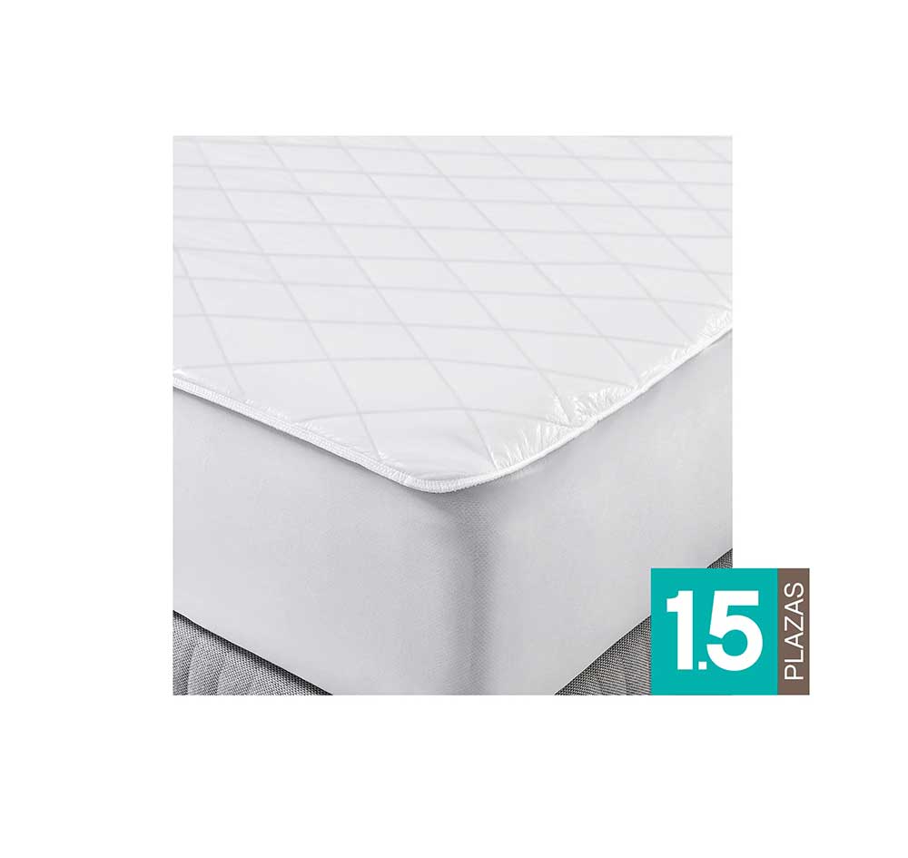 Cubre colchón blanco 1.5 plazas