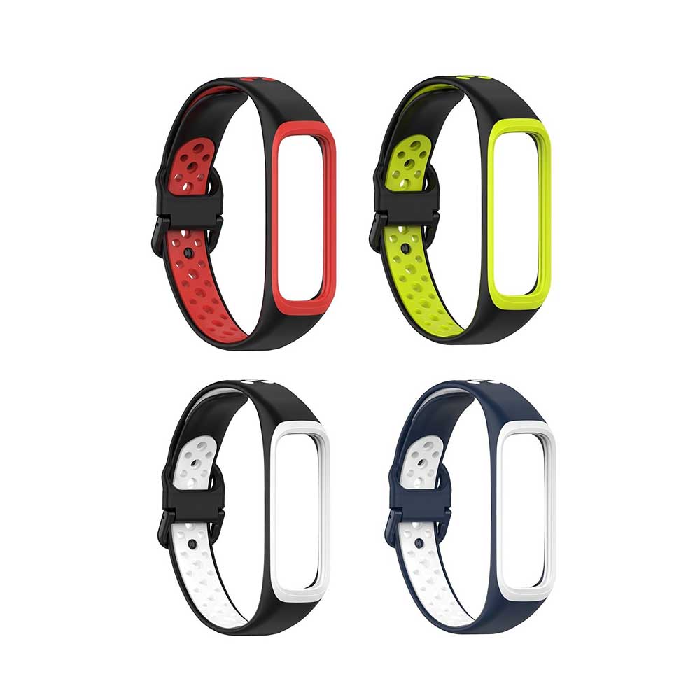 Correa de reloj de silicona de dos colores para Samsung Galaxy Fit 2 SM-R220
