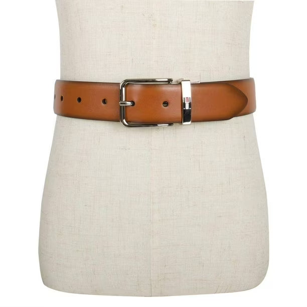 Cinturón Reversible Tommy Hilfiger para hombre, color tostado/negro