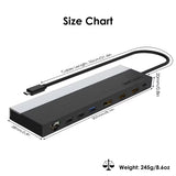 Estación de Acoplamiento WAVLINK WL-UMD08 USB-C Triple Pantalla | 11 en 1 | Power Delivery 85W