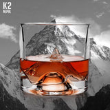 Juego de 2 Vasos para Whisky Liiton K2 de Cristal Pesado Nepalés