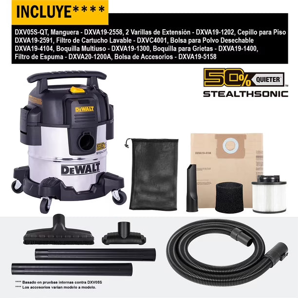 Dewalt Stealthsonic - Aspiradora Silenciosa Inteligente 19l - 110V