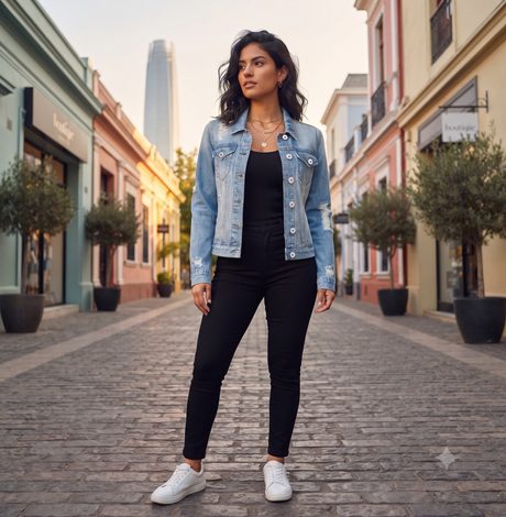 Chaqueta de Mezclilla para Mujer | Denim Casual con Botones | Manga Larga | Estilo Clásico