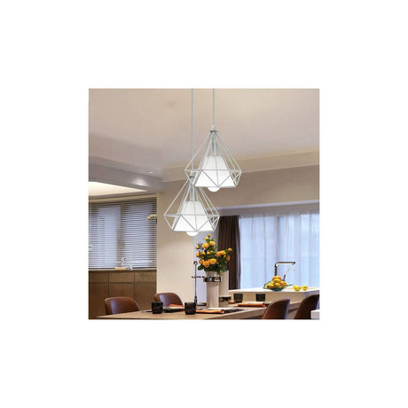 Lámpara de colgante iluminación de techo moderna vintage e27 blanco. (OPENBOX)