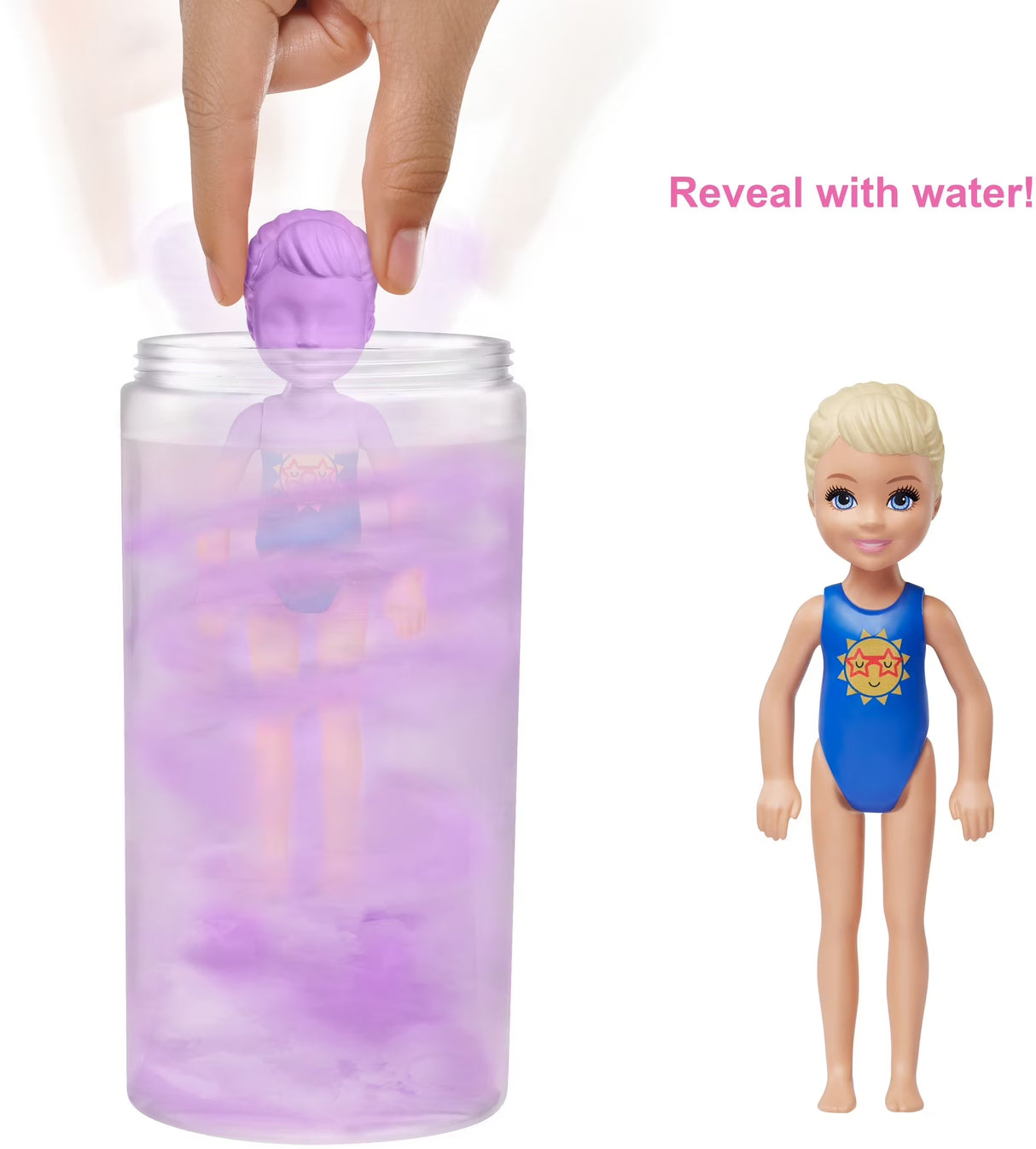 Barbie Color Reveal Chelsea – Muñeca con 6 Sorpresas y Cambio de Color