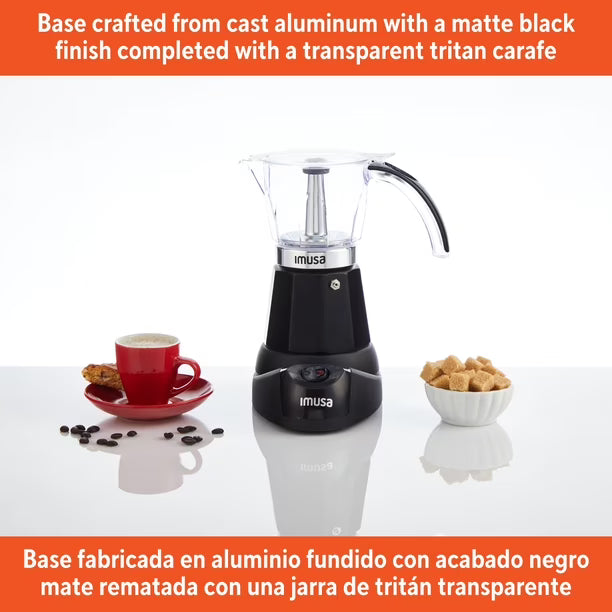 Cafetera Eléctrica IMUSA Espresso 3 o 6 Tazas Negra | Usada Certificada