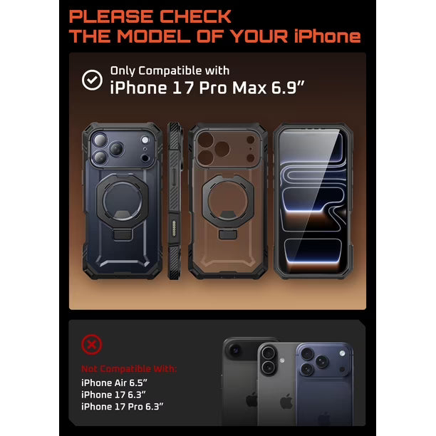 Funda SUPCASE Unicorn Beetle Grip Pro para iPhone 17 Pro Max | MagSafe | Protección Militar | Nueva