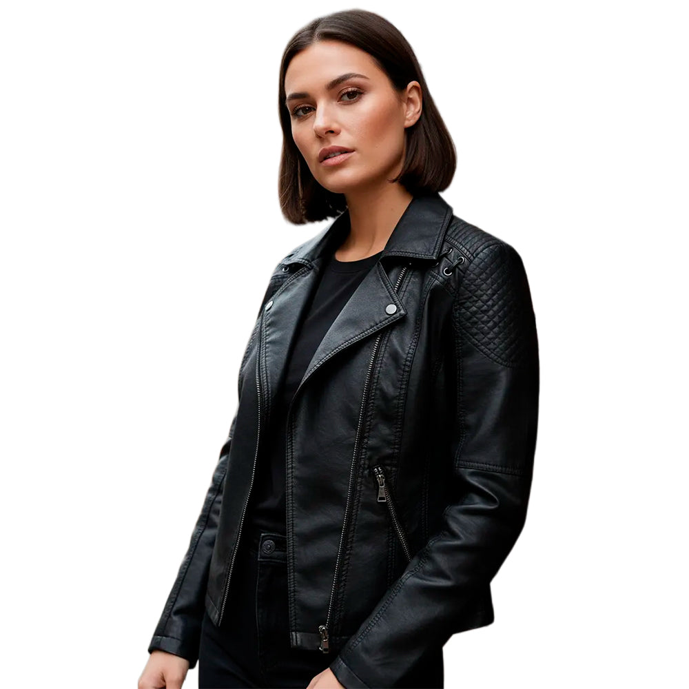 Chaqueta Mujer Eco-Cuero Sintético Color Sólido Multicolor | Estilo  Urbano Vintage
