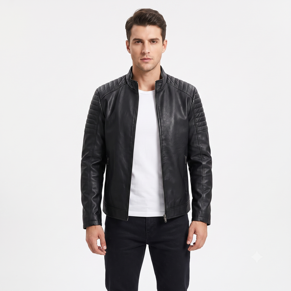 Chaqueta de Ecocuero Hombre Vintage | Estilo Motociclista Urbano