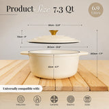Olla Holandesa Nuovva de Hierro Fundido Esmaltado 30 cm – 6,9 Litros Color Crema