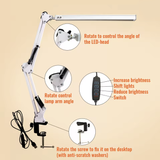 Lámpara de escritorio LED con abrazadera