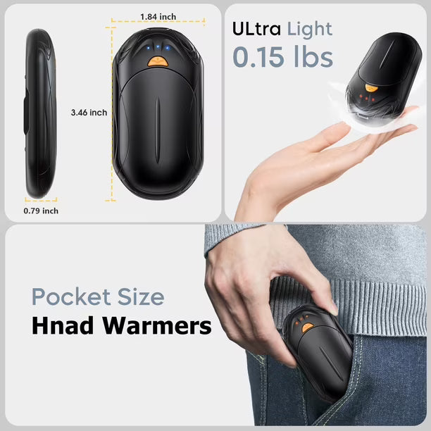 Calentadores de Manos Recargables UNIHAND | Pack de 2 | 6000 mAh | Hasta 20 Horas de Calor