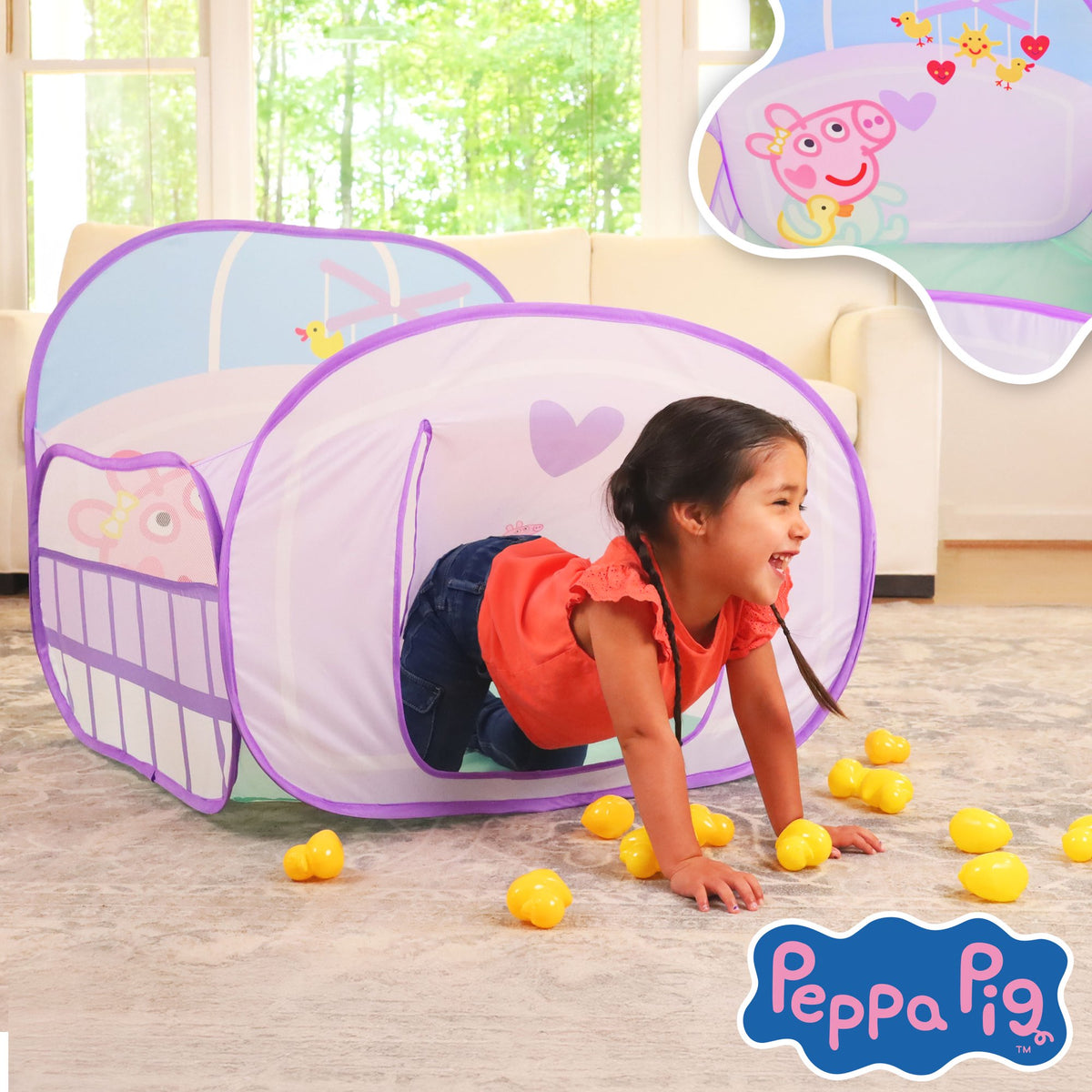 Peppa Pig Ball Pit Crib – Piscina de Pelotas Pop-Up con 20 Pelotas de Patito