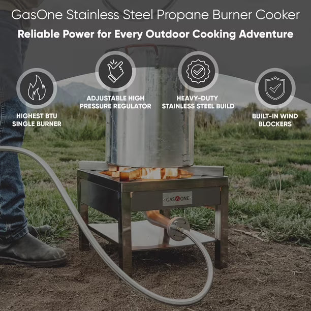 Cocina con Quemador de Propano GasOne B-5308S de Acero Inoxidable