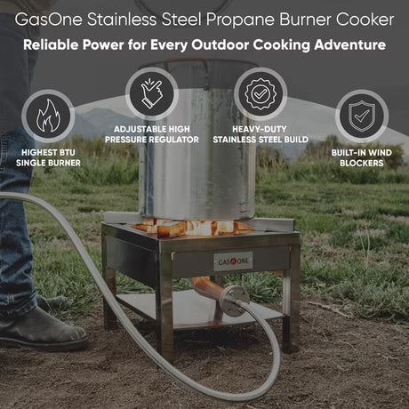 Cocina con Quemador de Propano GasOne B-5308S de Acero Inoxidable