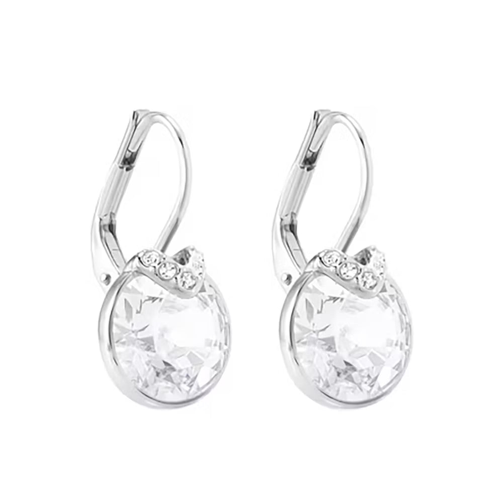 Pendientes Aros Swarovski Bella Drop con cristales blancos rodiados
