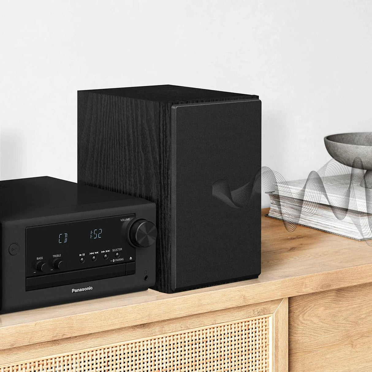 Panasonic SC-PM700PP-K Sistema Estéreo 80 W RMS con CD, Bluetooth, USB y Radio FM – 120 V