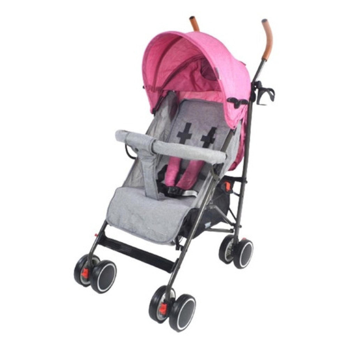 Coche Paraguas Bebesit Clap Melange Rosado | Plegado Ultra Compacto | Openbox