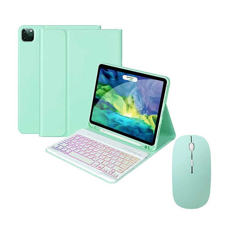 Funda con Ñ teclado de backlight y Mouse para iPad 9/8/ 7 10.2 " Producto Openbox