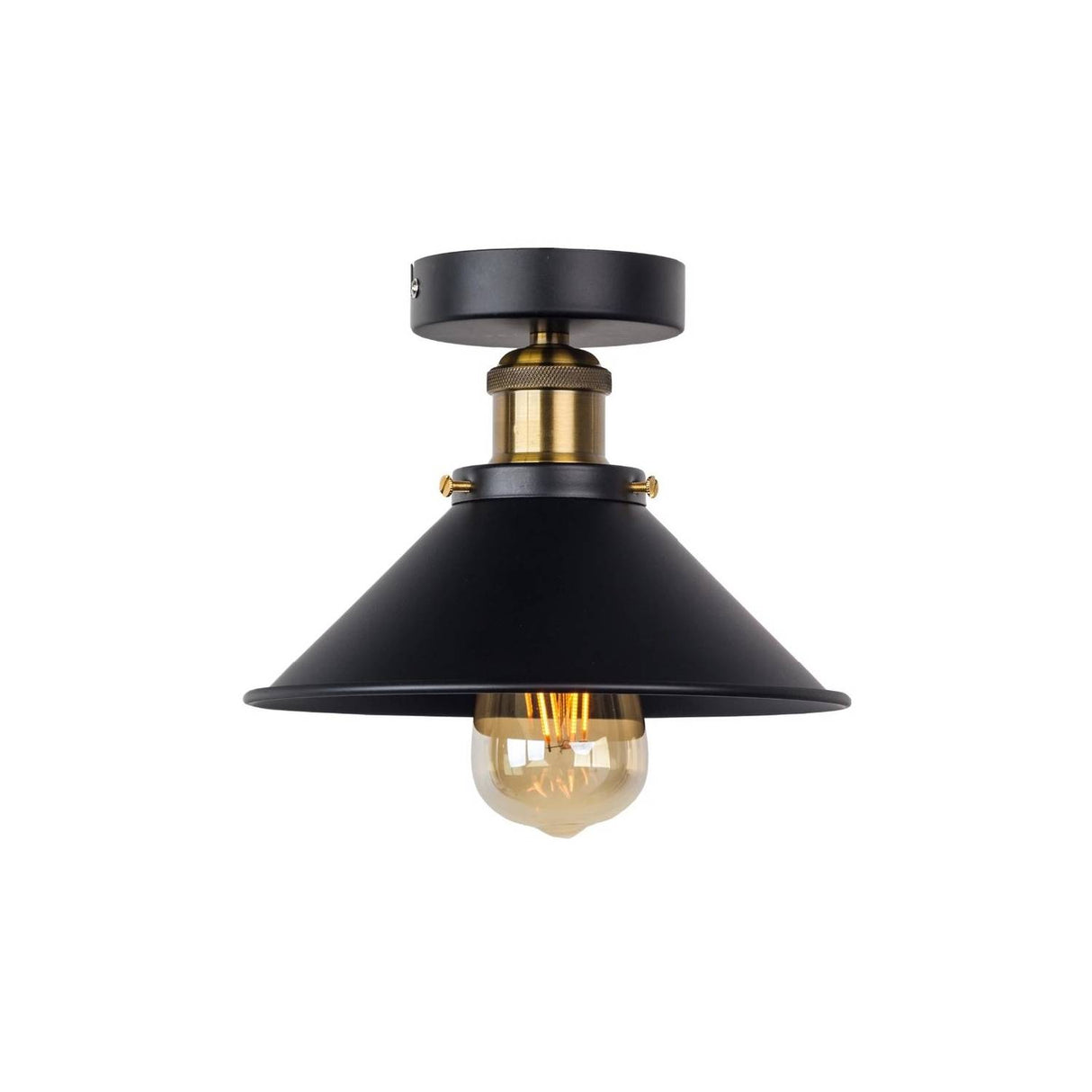 Lámpara de colgante vintage e27 lámpara pasillo techo metal 22cm negro Openbox