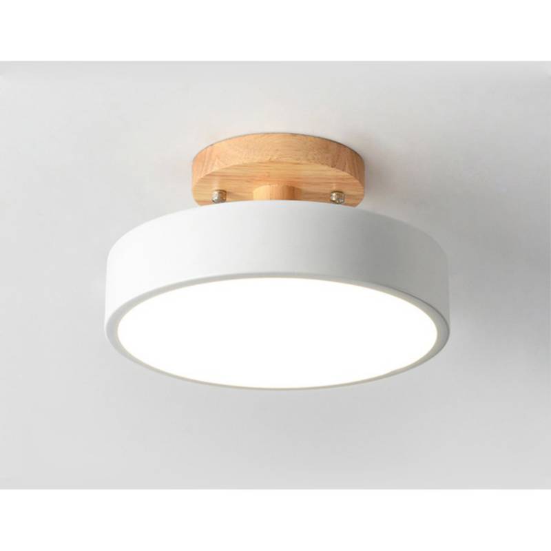 Lámpara de techo LED de 18cm con base de madera colores