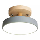 Lámpara de techo LED de 18cm con base de madera colores