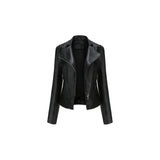 Chaqueta de pu Ecocuero  de las mujeres-negro