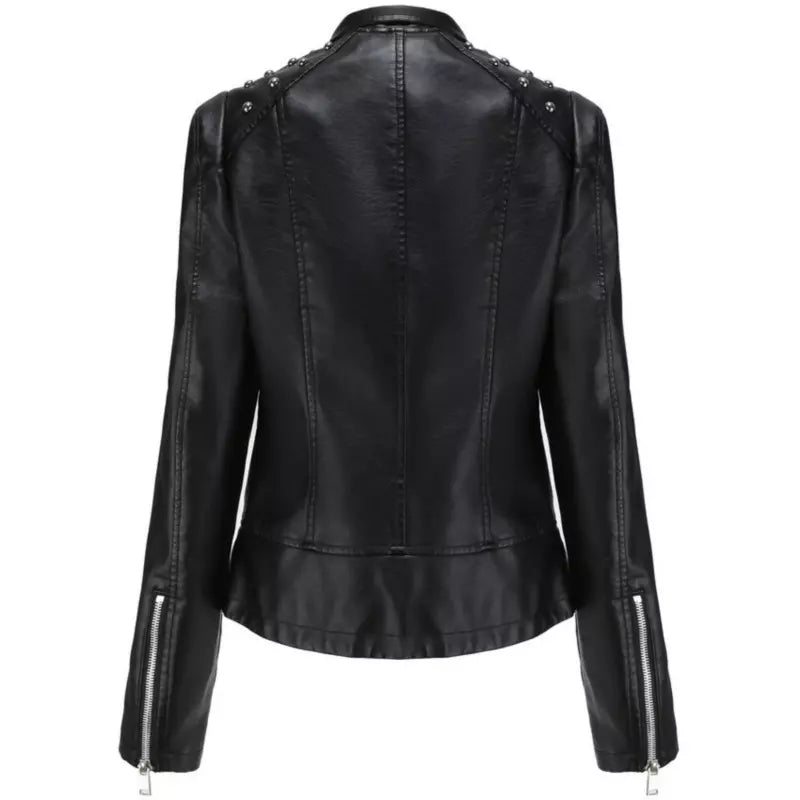 Chaqueta de pu Ecocuero  de las mujeres-negro