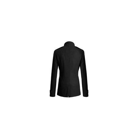 Abrigo de lana de hombre slim fit medio largo abrigo trench- NEGRO - CAFE