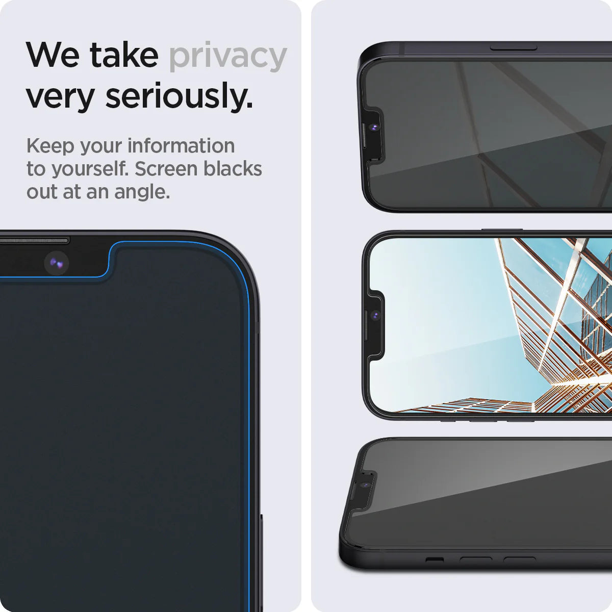 Protector Pantalla Privacidad iPhone 13 Max Spigen X2